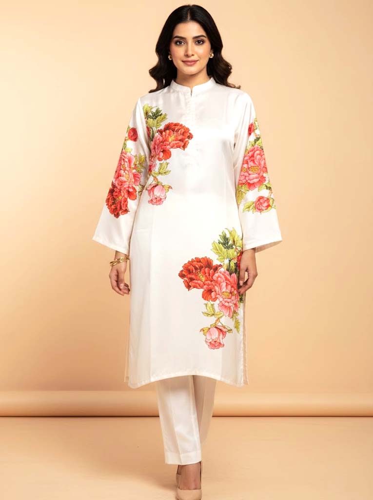 FLORAL 2PC DIGITAL PRINT - STITCHED