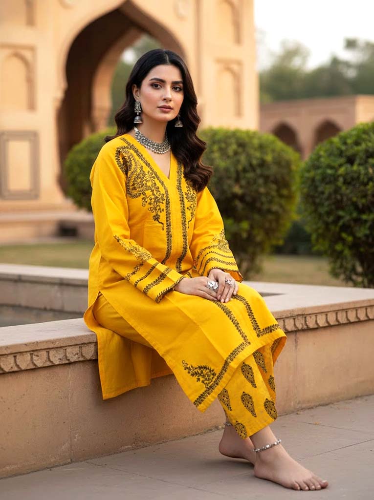 CHHAAP 2PC BLOCK PRINT - STITCHED