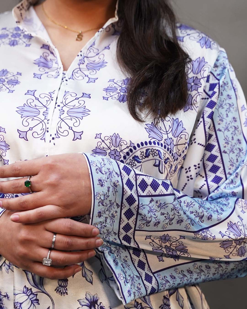 BLUE MAZE 2PC DIGITAL PRINT - STITCHED