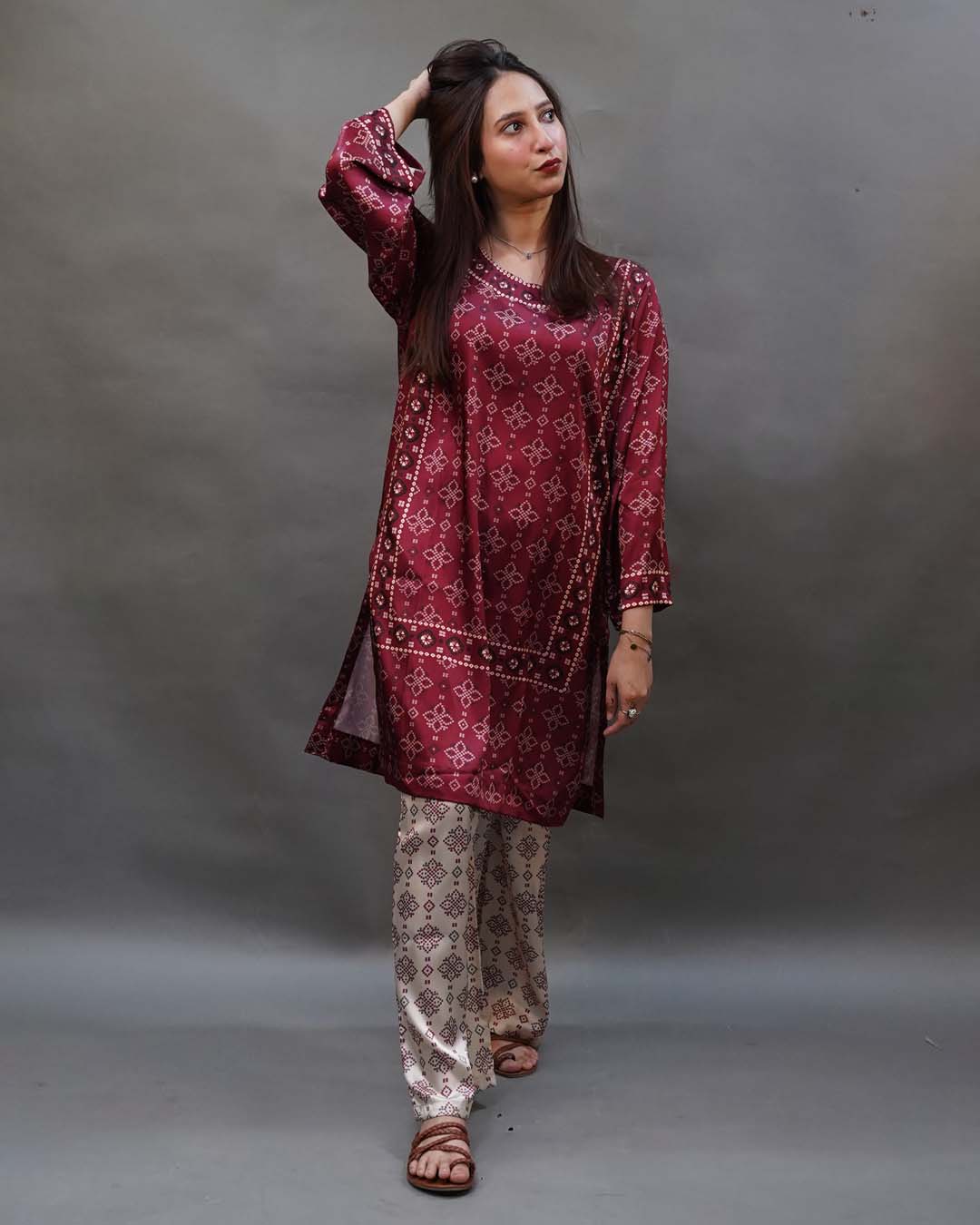 AJRAK 2PC DIGITAL PRINT - STITCHED