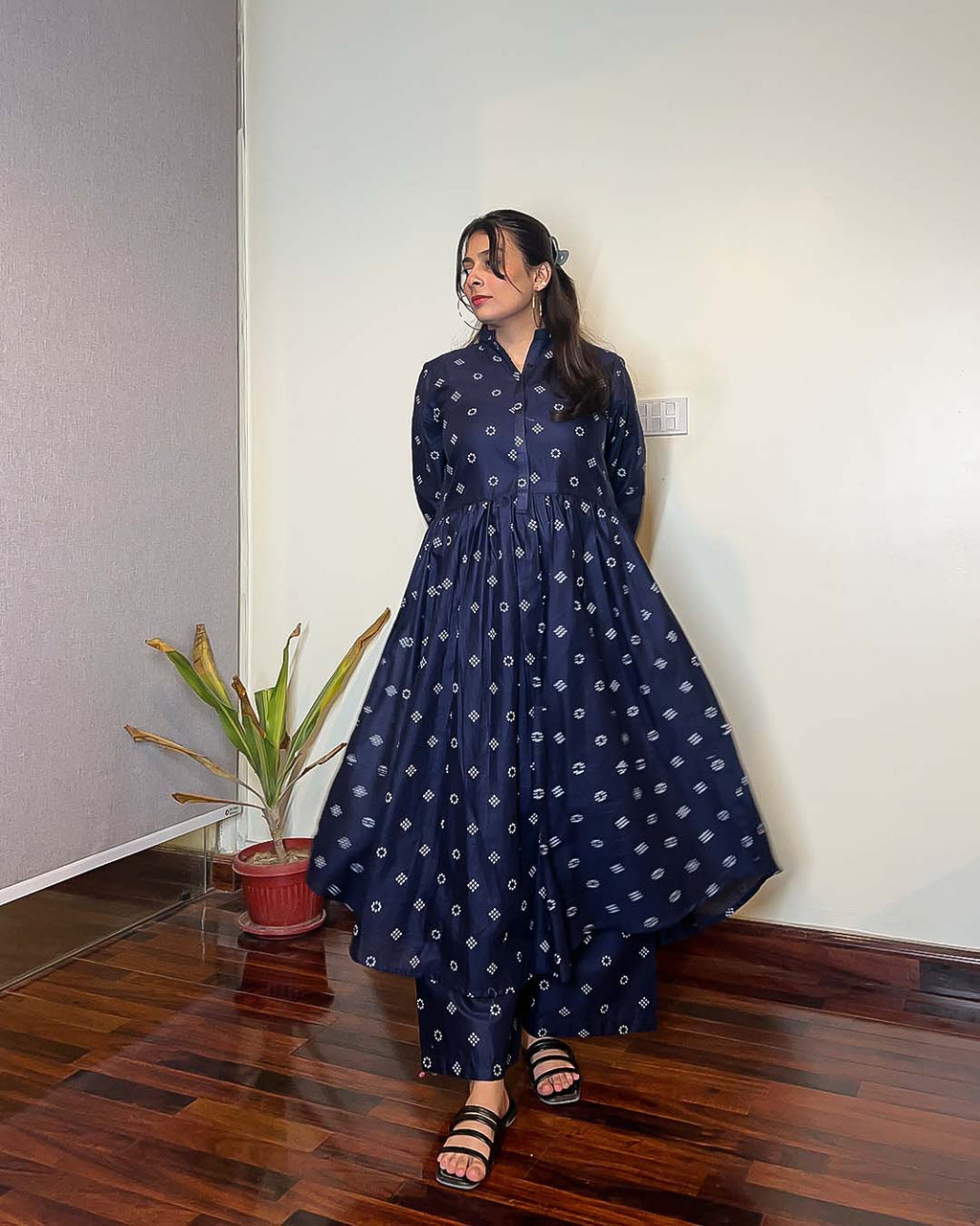 PISHWAS 2PC BLOCK PRINT - STITCHED