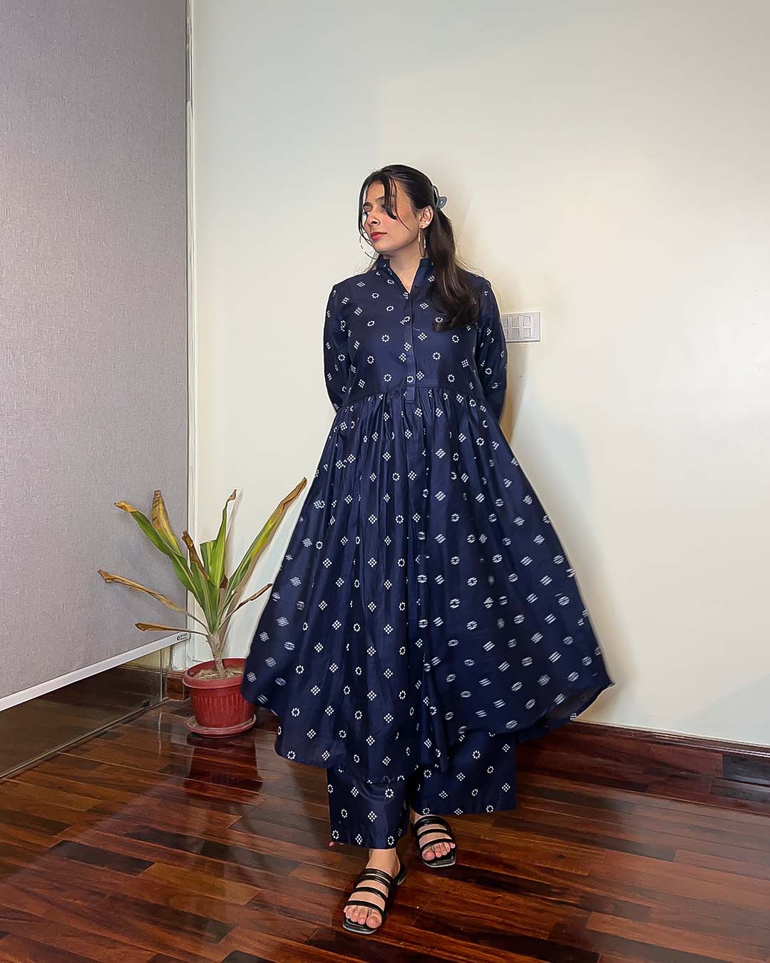 PISHWAS 2PC BLOCK PRINT - STITCHED