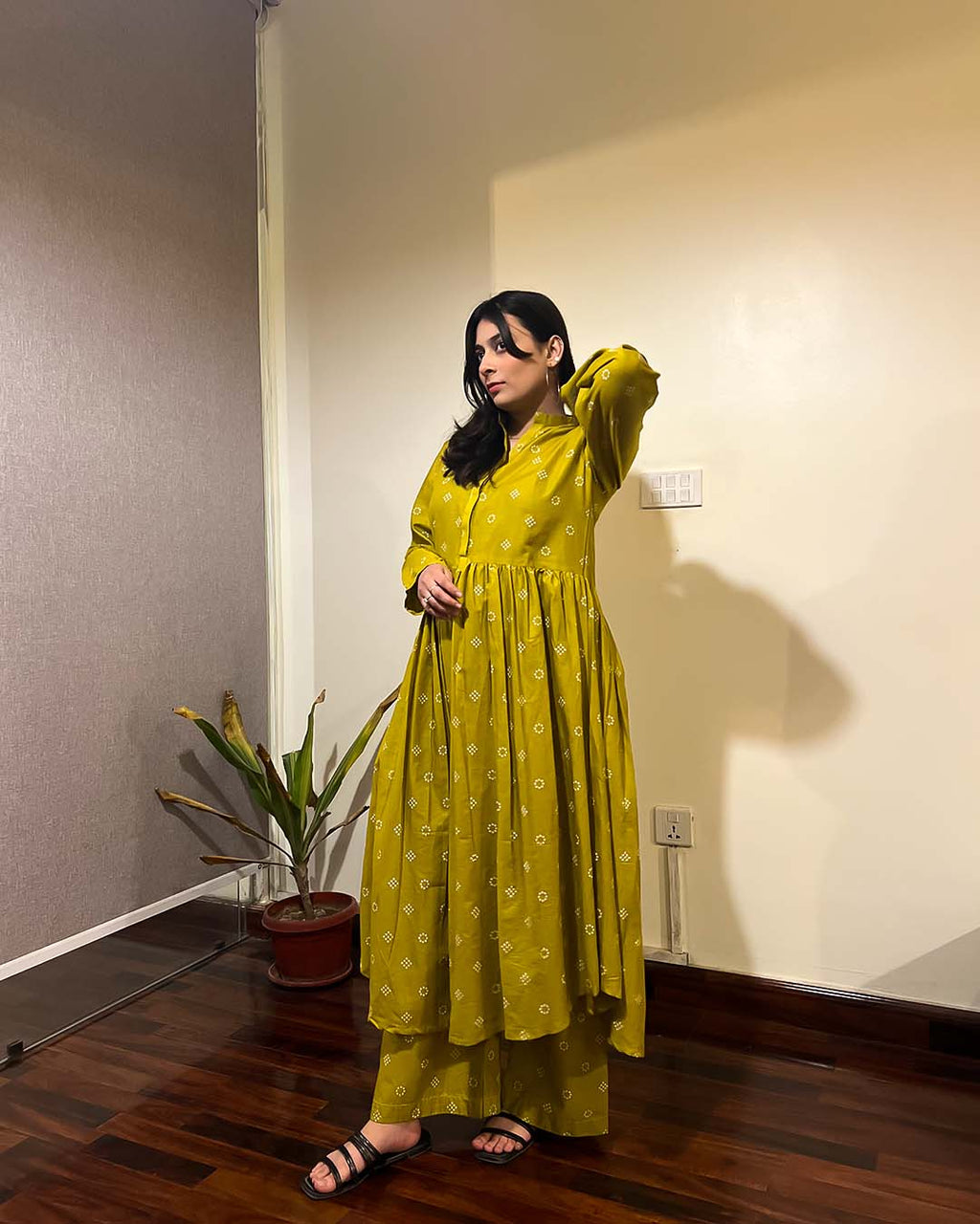 PISHWAS 2PC BLOCK PRINT - STITCHED