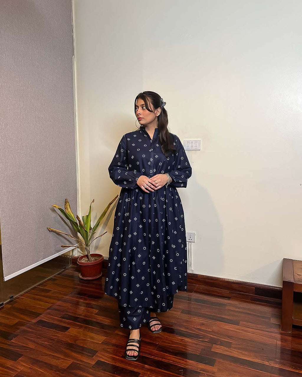 PISHWAS 2PC BLOCK PRINT - STITCHED